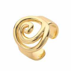 French Vintage Flower Five-petal Flower Ring Light Luxury Spiral Loop Sea Butterfly Open Finger Ring