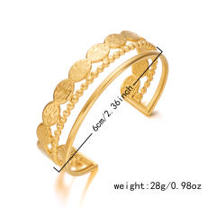 Vintage geometric irregular pattern hollow stainless steel bangle flower starfish shell heart cuff bangle