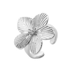 French Vintage Flower Five-petal Flower Ring Light Luxury Spiral Loop Sea Butterfly Open Finger Ring