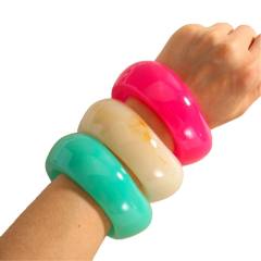 Chunky candy color acrylic bangle bracelet for women summer bangle