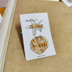 Ins Holiday Style Ocean Shell Starfish Hairpin Small Fresh Sweet shell duckbill hair clips set