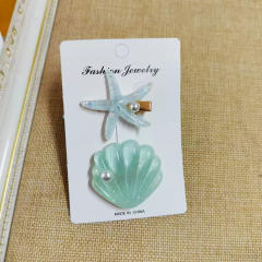 Ins Holiday Style Ocean Shell Starfish Hairpin Small Fresh Sweet shell duckbill hair clips set