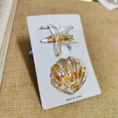 Ins Holiday Style Ocean Shell Starfish Hairpin Small Fresh Sweet shell duckbill hair clips set
