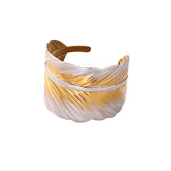 Chunky Stainless Steel bangle Bracelet Women's Electroplated Leaf Butterfly Bracelet
