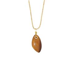 Natural geometric natural stone pendant crystal stainless steel chain necklace