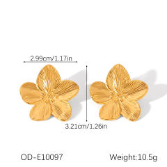 Hot-selling Stainless Steel Flower Necklace Bracelet five petal flower jewelry suit