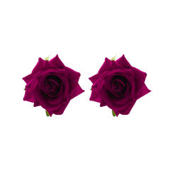 Ocean Romantic Beach Vacation Style Three-Dimensional Velvet Rose Earrings for Women