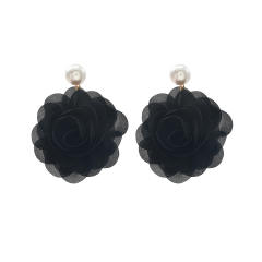 Multi-Layered Three-Dimensional Chiffon Earrings Summer Fashionable Earrings for Women Cross-Border Supply