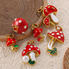 Cute and Fresh 3D Fruit Vegetable DIY Necklace charms Corn Chili Mushroom red enamel charms