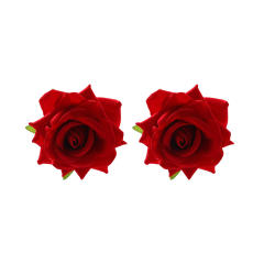 Ocean Romantic Beach Vacation Style Three-Dimensional Velvet Rose Earrings for Women