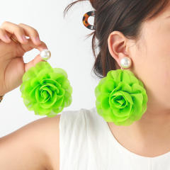 Multi-Layered Three-Dimensional Chiffon Earrings Summer Fashionable Earrings for Women Cross-Border Supply