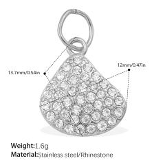 Beach Style Exquisite Inlaid Rhinestone Starfish Coconut Tree Pendant DIY Necklace Pendant Stainless Steel Bracelet Accessories