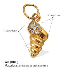 Beach Style Exquisite Inlaid Rhinestone Starfish Coconut Tree Pendant DIY Necklace Pendant Stainless Steel Bracelet Accessories