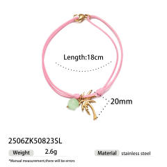 Handmade colorful rope stainless steel charms ocean holiday bracelet friendship bracelet