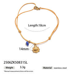 Handmade colorful rope stainless steel charms ocean holiday bracelet friendship bracelet