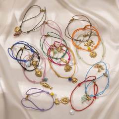 Handmade colorful rope stainless steel charms ocean holiday bracelet friendship bracelet