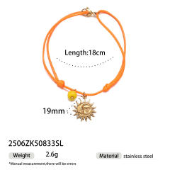 Handmade colorful rope stainless steel charms ocean holiday bracelet friendship bracelet