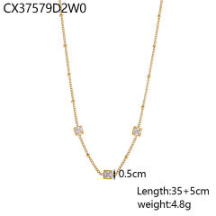 Simple Pearl Beaded Pendant Exquisite Fashionable stainless steel necklace