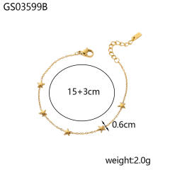 Dainty colorful cubic zircon five petal flower stainless steel necklace
