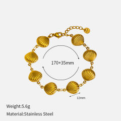 Best-Selling Bracelet Marine Life Series Conch Starfish Shell charm Gold-Plated stainless steel Bracelet