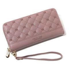 Long wallet pu embroidery thread ladies hand wallet multi-card mobile phone bag wallet