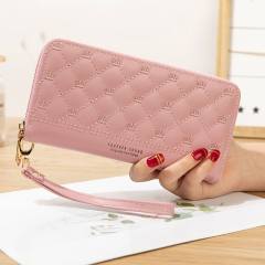 Long wallet pu embroidery thread ladies hand wallet multi-card mobile phone bag wallet