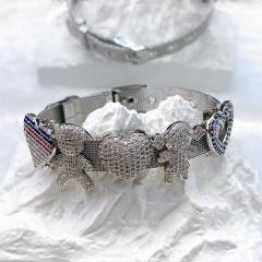 Best-Selling Copper Inlaid Zircon DIY Bracelet Accessories Watch Strap Personalized Hand Jewelry