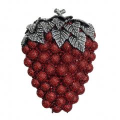 Foreign Trade New Style Grape Diamond-encrusted Banquet Bag Hollow Metal Full Diamond clutch bag