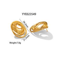 Fashion irregular earrings high sense summer flower leafs geometric stainless steel earrings
