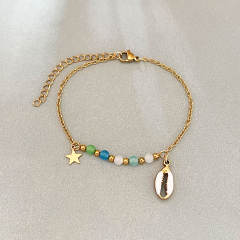 2025 Original Cat's Eye Stone enamel Shell Bracelet Fashionable Stainless Steel Bracelet