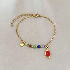 2025 Original Cat's Eye Stone enamel Shell Bracelet Fashionable Stainless Steel Bracelet