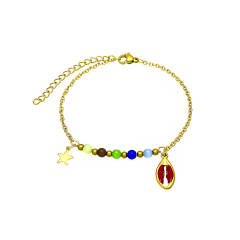 2025 Original Cat's Eye Stone enamel Shell Bracelet Fashionable Stainless Steel Bracelet
