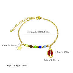 2025 Original Cat's Eye Stone enamel Shell Bracelet Fashionable Stainless Steel Bracelet