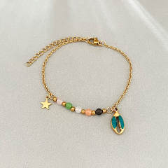 2025 Original Cat's Eye Stone enamel Shell Bracelet Fashionable Stainless Steel Bracelet
