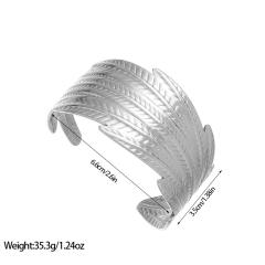 Exaggerated Gold-Plated Non-Fading flower leaf hammer pattern bangle bracelet arm bangle