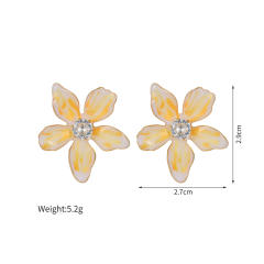 Simple Flower Diamond Earrings Summer Girls Stainless Steel Earrings