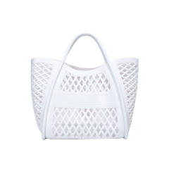 PVC Plastic Jelly Bag 2025 Summer Hollow Beach Bag Large Capacity Women's Hand Vegetable Basket