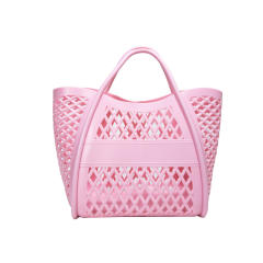 PVC Plastic Jelly Bag 2025 Summer Hollow Beach Bag Large Capacity Women's Hand Vegetable Basket