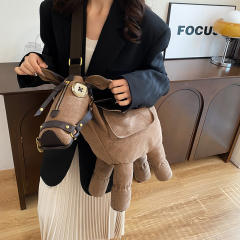 2025 Fashion Large Capacity Canvas Bag funny horse shape One-Shoulder Cross-Body bag