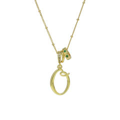 18K Gold Electroplated High-Polish Cursive Handwriting 26 English Letter Initial letter Pendant Necklace