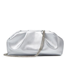 Pleated Cloud Bag Women's Fashionable silver Portable Small Square Bag All-match Chain Crossbody Bag