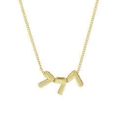 Hot-Selling 18K Gold-Plated copper High-Polish Lucky Number Angel Number Pendant Necklace