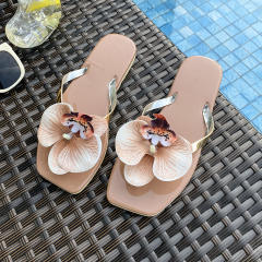 French Style Gentle Fairy Sandals Slippers Women's Summer Phalaenopsis Seaside Holiday Flip-Flops