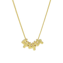 Hot-Selling 18K Gold-Plated copper High-Polish Lucky Number Angel Number Pendant Necklace