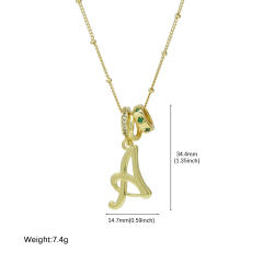 18K Gold Electroplated High-Polish Cursive Handwriting 26 English Letter Initial letter Pendant Necklace