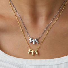 Hot-Selling 18K Gold-Plated copper High-Polish Lucky Number Angel Number Pendant Necklace