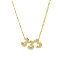 Hot-Selling 18K Gold-Plated copper High-Polish Lucky Number Angel Number Pendant Necklace
