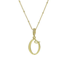 18K Gold Electroplated High-Polished Cursive 26 English Letters initial letter Pendant Necklace