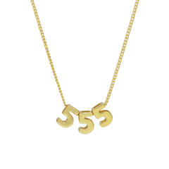 Hot-Selling 18K Gold-Plated copper High-Polish Lucky Number Angel Number Pendant Necklace