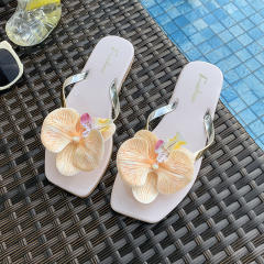 French Style Gentle Fairy Sandals Slippers Women's Summer Phalaenopsis Seaside Holiday Flip-Flops